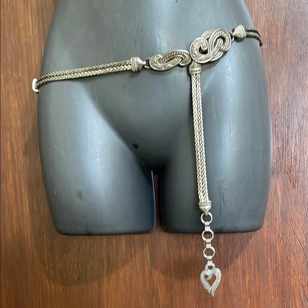 ornate silver double chain belt